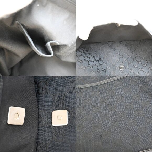 GUCCI Logo GG Pattern Cross Body Shoulder Bag Canvas Leather Black Italy 89EE815 - Picture 13 of 16